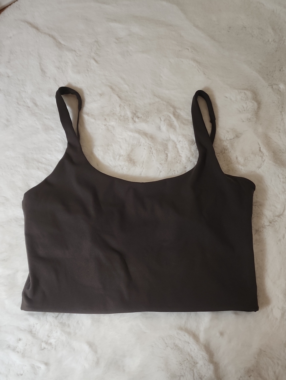 Athleta Vitaform Women's Dark Gray Square-Neck Cropped Camisole Tank Top Size S